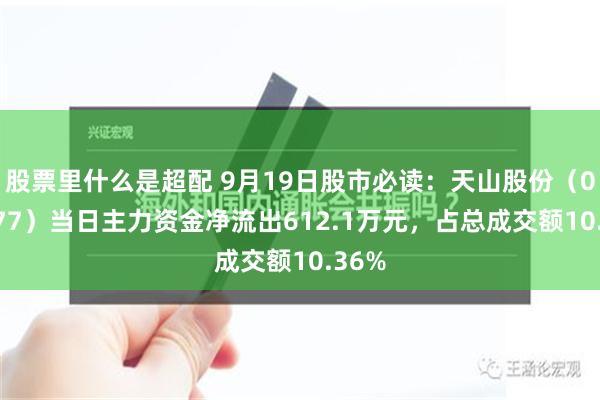 股票里什么是超配 9月19日股市必讀：天山股份（000877）當日主力資金凈流出612.1萬元，占總成交額10.36%